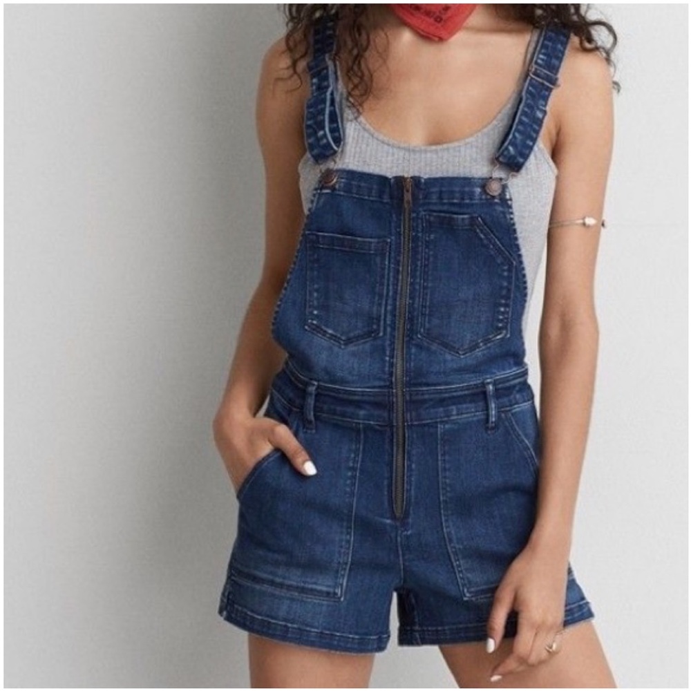 American Eagle Outfitters Blue Denim overalls